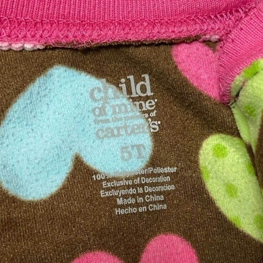 Child of Mine Pajamas Toddler Girls Size 5T Heart Print Fleece Footie PJs